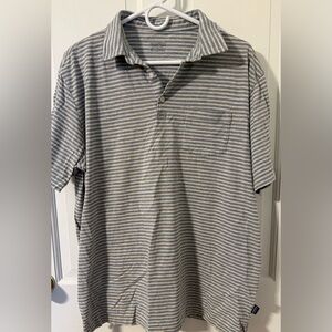 Patagonia Blue and Gray Striped Polo Shirt